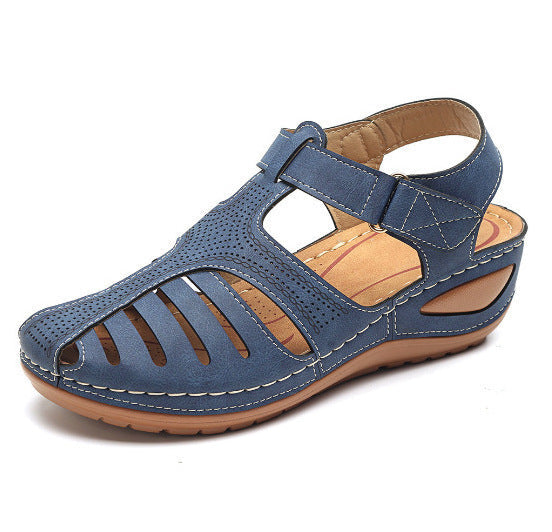 Mira | Bequeme Orthopädische Cut-Out Keilabsatz Sandale