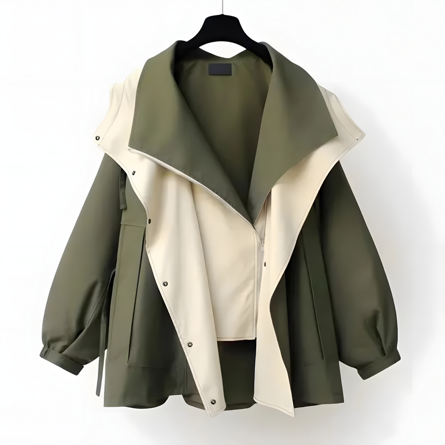 Aleera Elegante Windjacke mit Wetterschutz | Grün