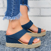 HempStyle™ – Elegante Damen Keilabsatz Sandalen aus natürlichem Hanf