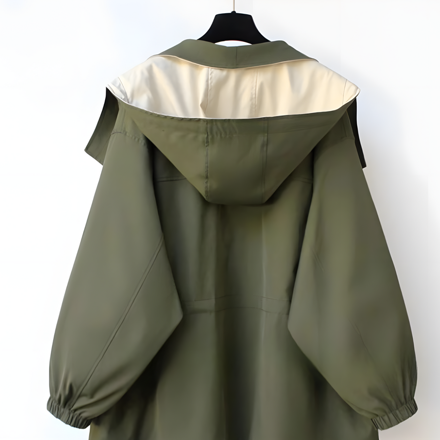 Aleera Elegante Windjacke mit Wetterschutz | Grün
