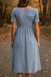Roslyn Gestreiftes Baumwoll-Midikleid