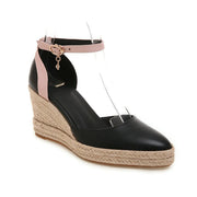 Damen Keilsandalen Jute Knöchelriemen Espadrille Stil - Adriana