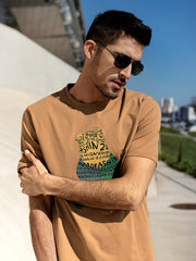 Herren T-Shirt aus Baumwolle mit grafischem Aufdruck, gerader Schnitt - Tomás