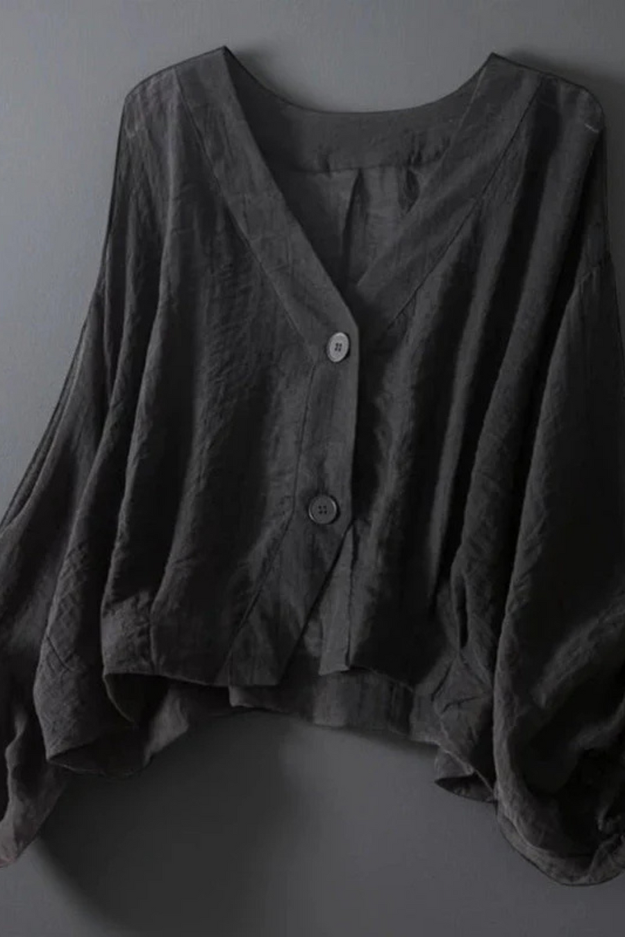 Aella Leinenbluse | Schwarz