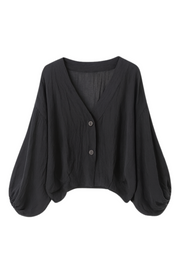 Aella Leinenbluse | Schwarz