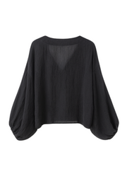 Aella Leinenbluse | Schwarz