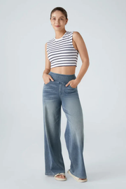 Evanna Hose mit hoher Taille | Hellblau