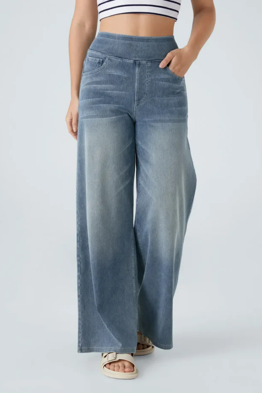Evanna Hose mit hoher Taille | Hellblau