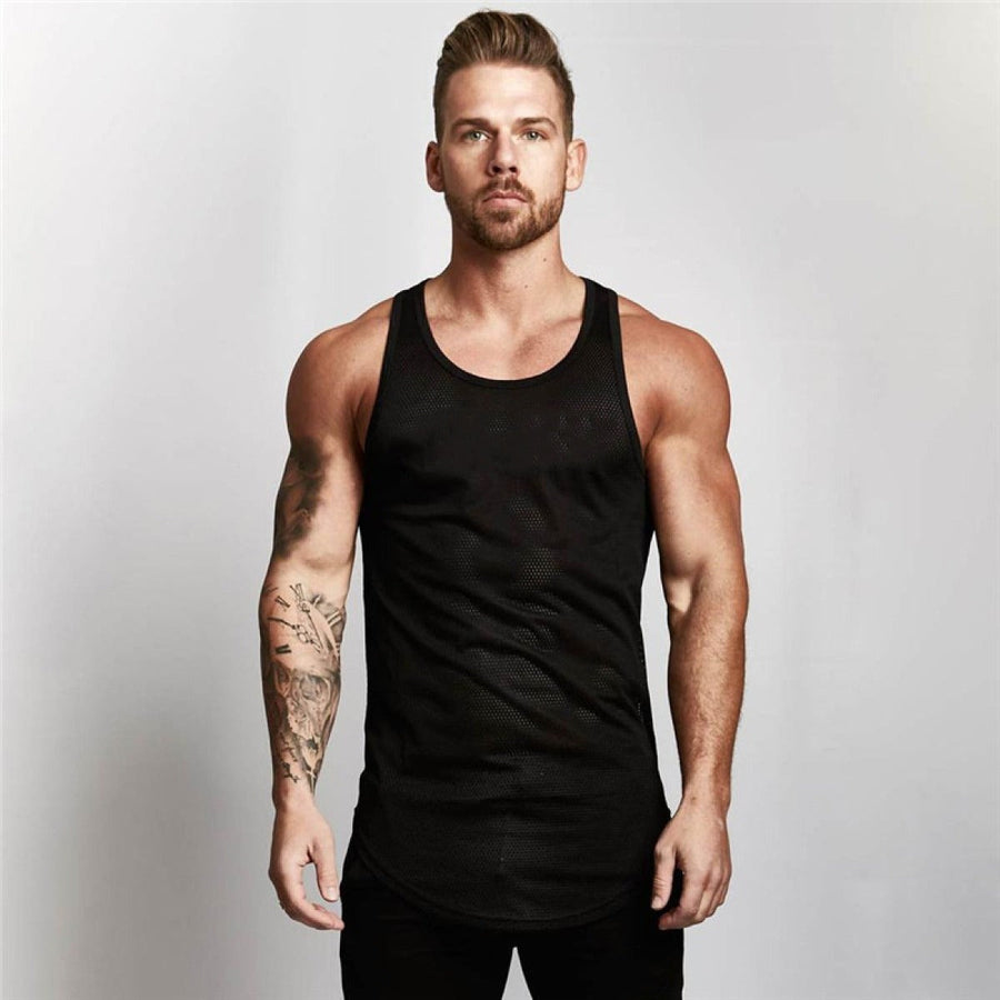 Atmungsaktives Mesh-Sport-T-Shirt ohne Ärmel für Herren - Marco