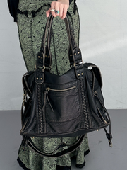 Retro Leder Tote Tasche
