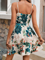 Patricia – Boho Cami Kleid Damen Tropenmuster Mit Gürtel