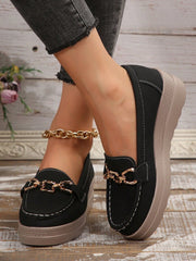Bequeme Damen-Loafers mit elegantem Metallakzent