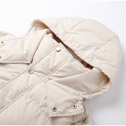 Abigail – Lange Pufferjacke mit hohem Kragen für Damen | Ultrawarmer, langer Steppmantel