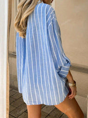 Gestreifte Oversize-Sommerbluse mit Strandflair