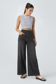 Evanna Hose mit hoher Taille | Schwarz