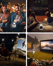 Avelena | Tragbarer 4K Smart Projektor mit Wifi & Bluetooth 180 Grad Projektionswinkel Autofokus