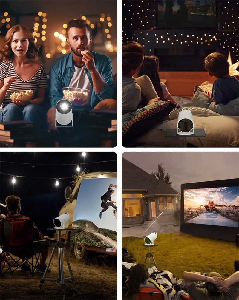 Avelena | Tragbarer 4K Smart Projektor mit Wifi & Bluetooth 180 Grad Projektionswinkel Autofokus