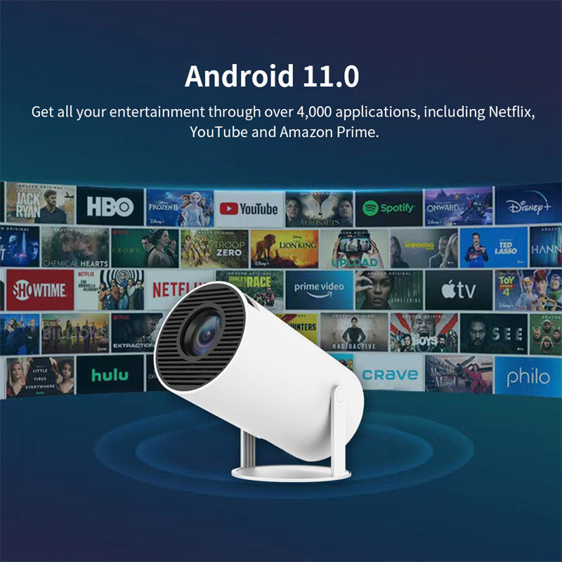 Avelena | Tragbarer 4K Smart Projektor mit Wifi & Bluetooth 180 Grad Projektionswinkel Autofokus