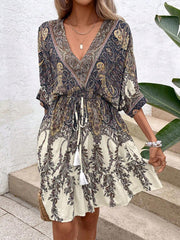 Philippa – Paisley Kleid Damen Fledermausärmel Quasten Urlaub