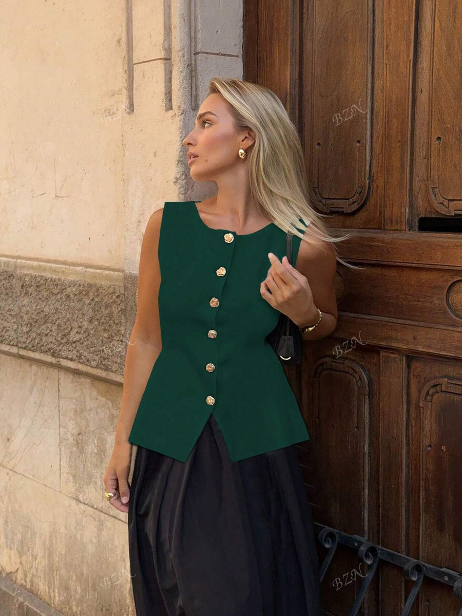 Ärmelloses Tailor-Weste mit Knöpfen – Feminin, Edel & Vielseitig