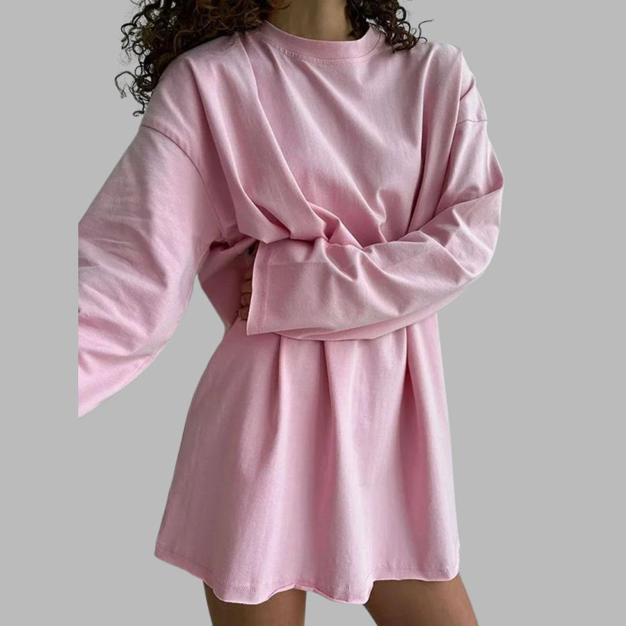 Bequemes | Oversize Langarm-T-Shirt-Kleid für dich