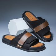 Herren-Sandalen aus Synthetikleder über Kreuz, bequemes Design - Mateo