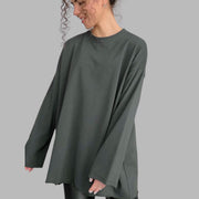 Bequemes | Oversize Langarm-T-Shirt-Kleid für dich