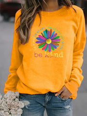 Damen Sweatshirt mit buntem motivierendem Blumen-Design und weicher Innenseite