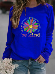 Damen Sweatshirt mit buntem motivierendem Blumen-Design und weicher Innenseite