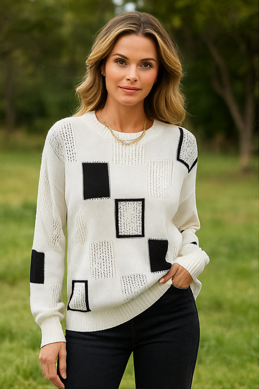 Ayla Strickpullover | Weiß