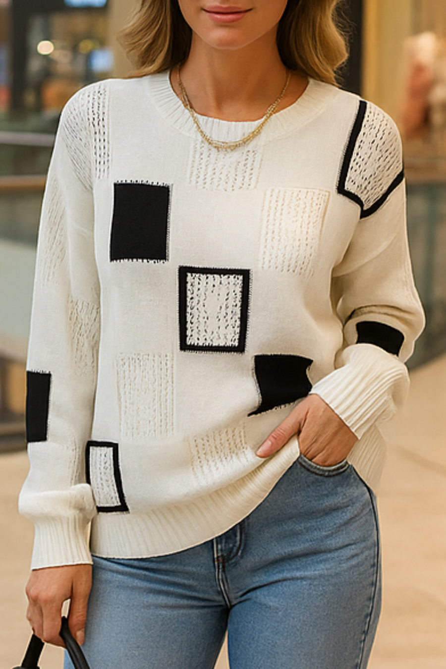 Ayla Strickpullover | Weiß
