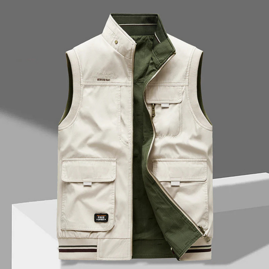 Martin Luxus-Bodywarmer | Beige Grün