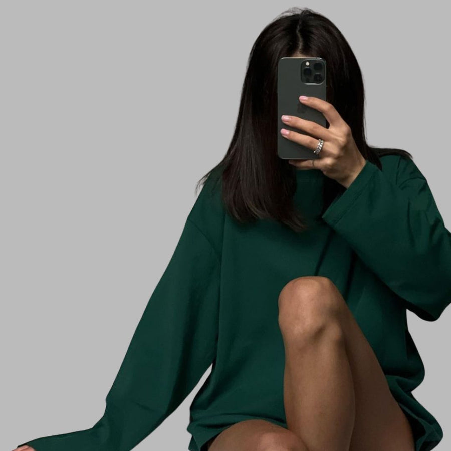 Bequemes | Oversize Langarm-T-Shirt-Kleid für dich