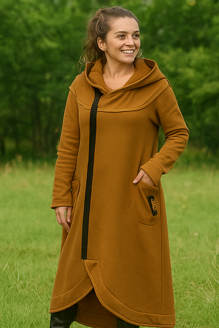 Nana Hoodie mit Reißverschluss | Braun