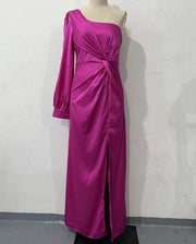 Helena - Elegantes One-Shoulder-Kleid mit Schlitz für Damen
