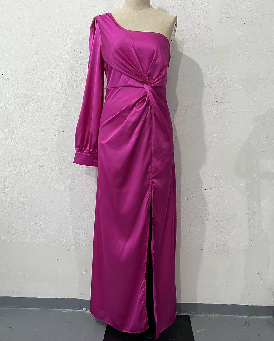 Helena - Elegantes One-Shoulder-Kleid mit Schlitz für Damen