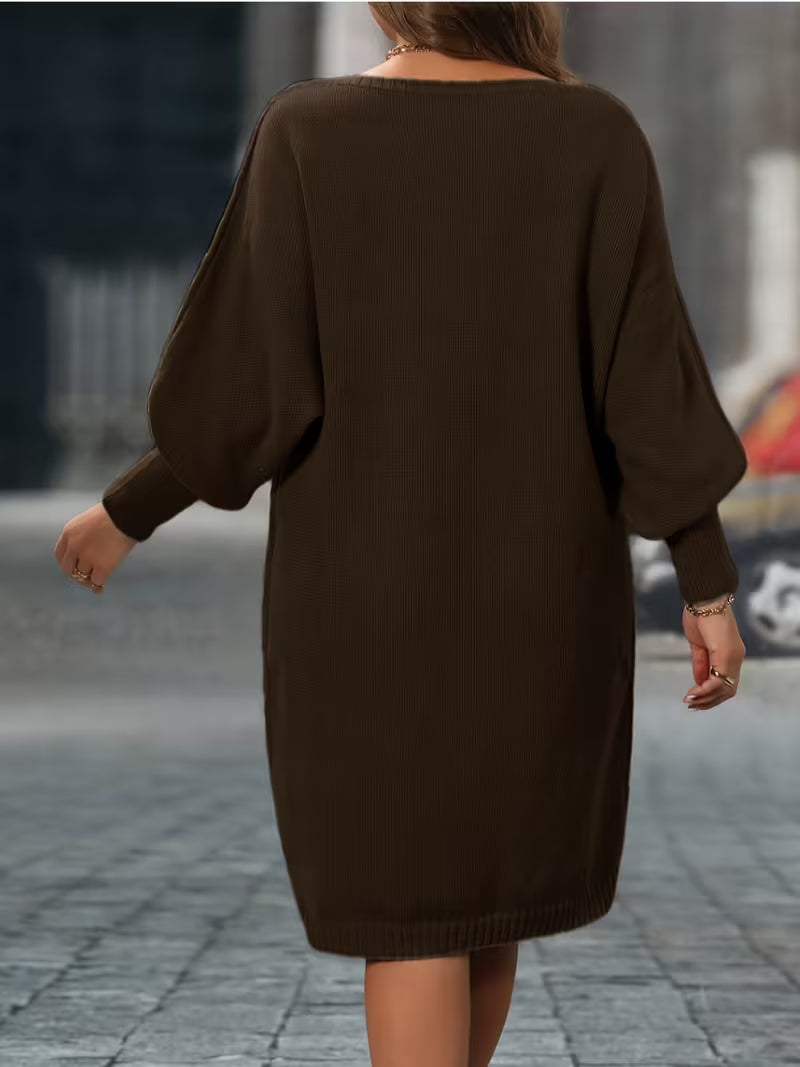 Enkeleida – Winter Kleid Mit Geometrischem Rauten Muster