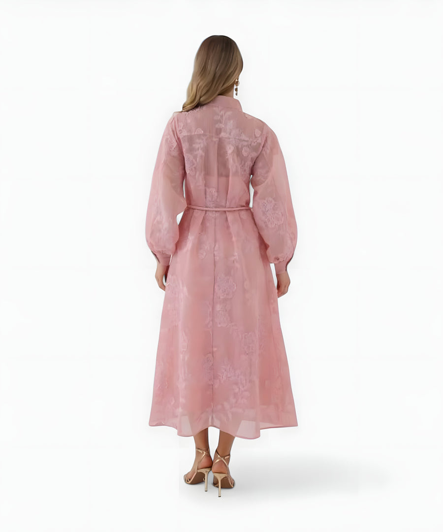 Isadora Jacquard Kleid mit modernem Charme | Rosa
