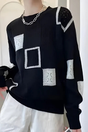 Ayla Strickpullover | Schwarz