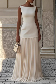 Eline | Elegantes Plissee Maxi Kleid für Damen – Formell