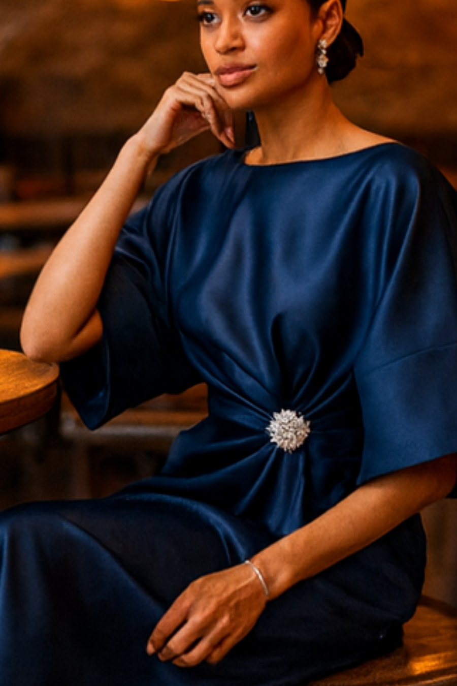 Anne Langes Abendkleid | Marineblau