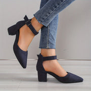 Heidi-Mode | Damen Sandalen mit Blockabsatz Schnürung, mit Knöchelriemen, Elegant