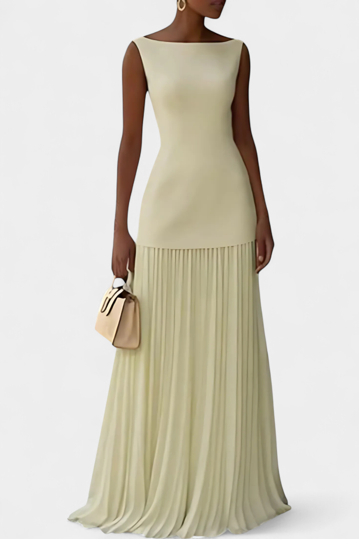 Chiffon Maxi-Abendkleid Silvana mit Falten