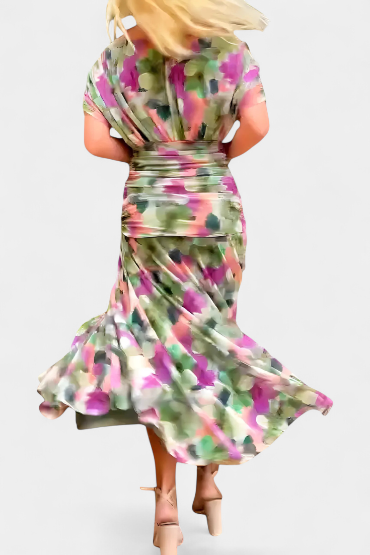 Rawan – Maxikleid Aus Chiffon Mit Schulterfreiem Ausschnitt
