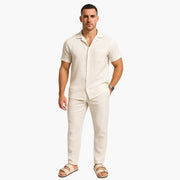 Zweiteiliges Sommer Set für Herren mit Kurzarmhemd und Hose