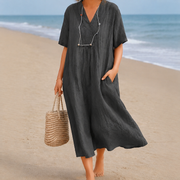 Kendra - Bequemes Kleid mit V-Ausschnitt