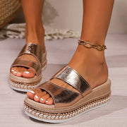 Arantza – Bequeme Sandalen Mit Offener Spitze Und Keilabsatz