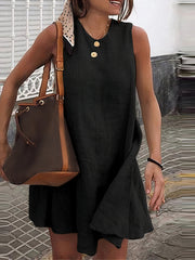 Kurzes Leinenkleid