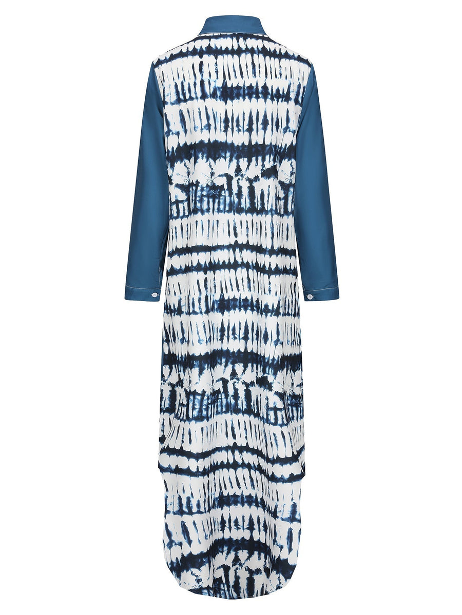 Kuscheliges | Kleid mit Kragen und langen Ärmeln in Blau für dich