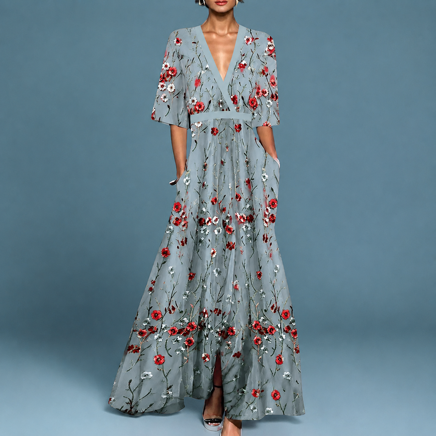 Laure - Elegantes Kleid mit V-Ausschnitt